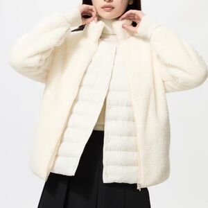 Uniqlo Off-White Fleece Zipper Jacket. Sz. XL